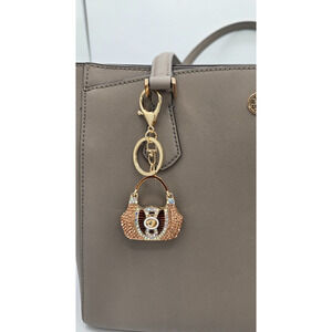 Rhinestone & Crystal Covered Keychain & Bag Charm - Pink, Tan, Burgundy - NWOT